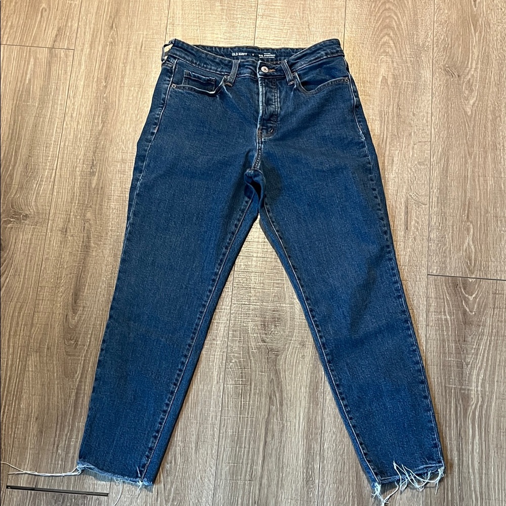 Women’s Old Navy Dark Blue Ankle Jeans Size 6 O. G. Straight High Rise